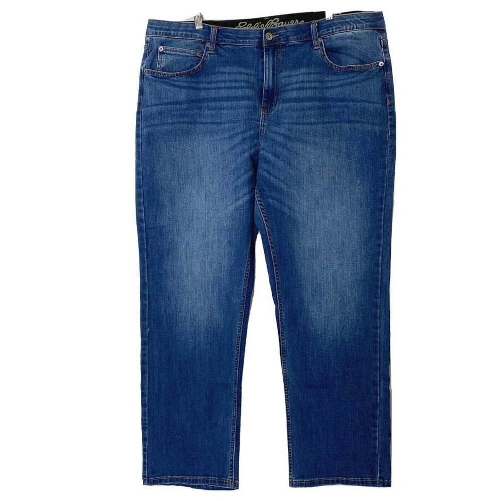 Eddie Bauer Men's 38 x 30 Relaxed Straight Leg Blue Jeans (42x31 Actual Measure)